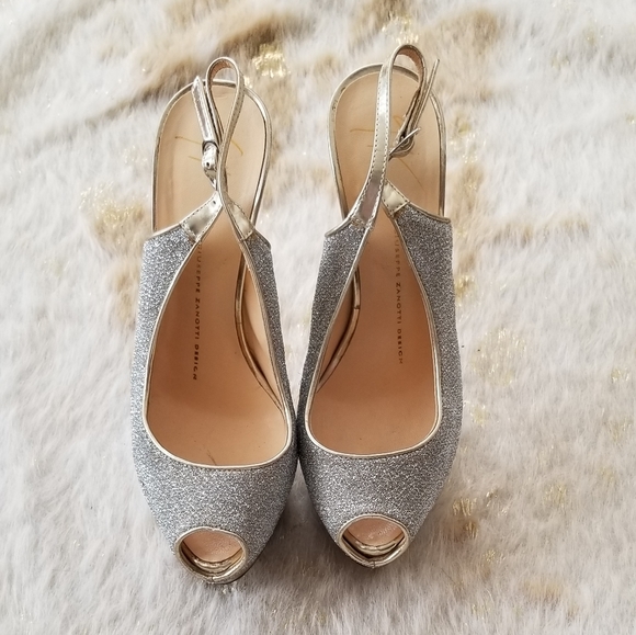 Giuseppe Zanotti Peep Toe Sparkle Pumps - Picture 7 of 15
